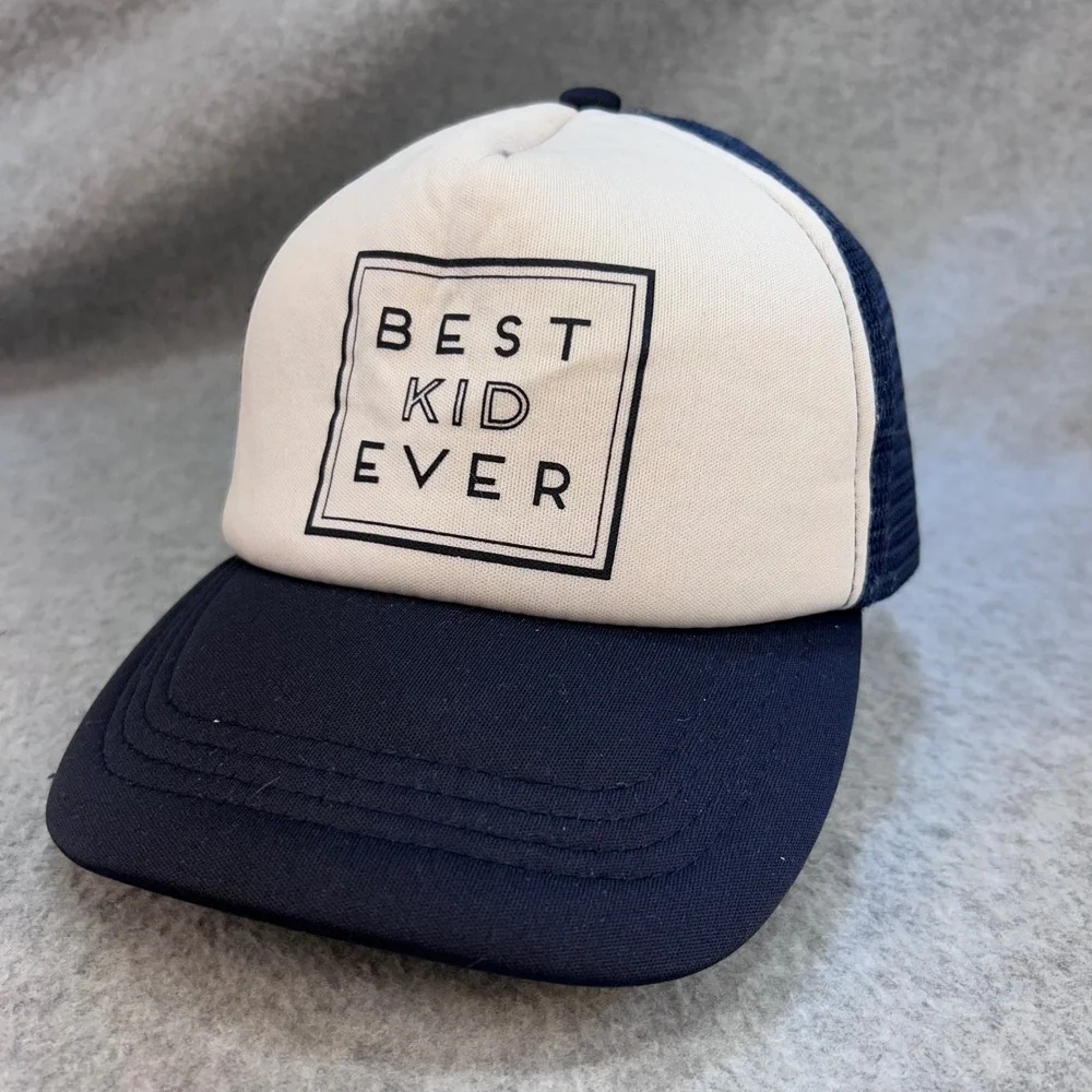 Best Kid Ever Kids Navy Blue White Trucker Hat Snapback Adjustable OSFM